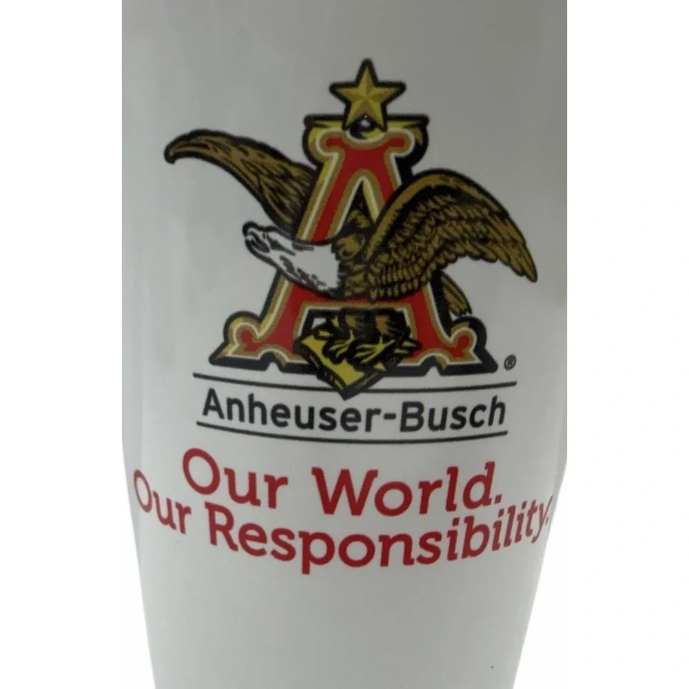 2- Budweiser Pint 16 oz Beer‎ Glass Anheuser Busch Eagle A Logo